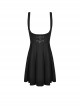 Gothic Style Cute Love Metal Buckle Daily College Style Black Slim Fit Suspender Pleated Skirt