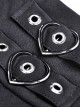 Gothic Style Cute Love Metal Buckle Daily College Style Black Slim Fit Suspender Pleated Skirt