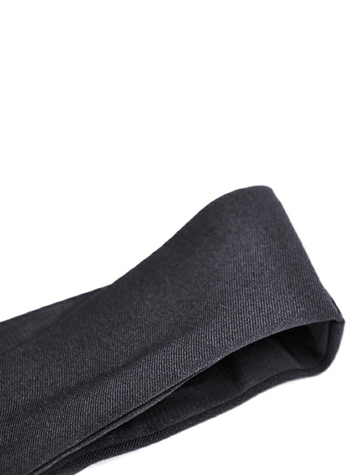 Gothic Style Cute Love Metal Buckle Daily College Style Black Slim Fit Suspender Pleated Skirt