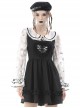 Gothic Style Sweet Lace Heart Shape Hollow Strap Black Daily Suspender Doll Dress