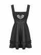 Gothic Style Sweet Lace Heart Shape Hollow Strap Black Daily Suspender Doll Dress