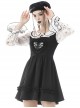 Gothic Style Sweet Lace Heart Shape Hollow Strap Black Daily Suspender Doll Dress