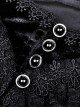 Gothic Style Elegant Stand Collar Lace Luxury Velvet Black Long Trumpet Sleeves Slim Dress