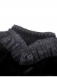 Gothic Style Elegant Stand Collar Lace Luxury Velvet Black Long Trumpet Sleeves Slim Dress