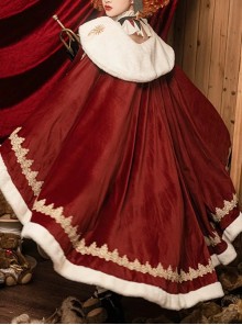 Fools Crowned Series Dignitary Gorgeous Versatile Plush Edge Sweet Lolita Double Sided Big Hem Cloak