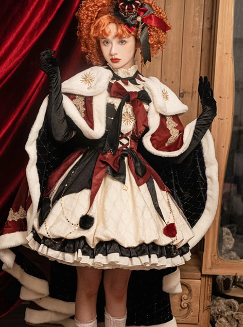 Fools Crowned Series Dignitary Gorgeous Versatile Plush Edge Sweet Lolita Double Sided Big Hem Cloak