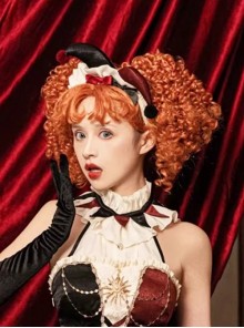 Fools Crowned Series Black Red Lively Cute Funny Grotesque Ruffles Sweet Lolita Clown Pointed Hat Headband