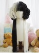 Versatile Two Color Splicing Curly Jellyfish Head Long Straight Hair Cute Sweet Lolita Full Head Wig