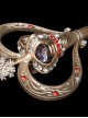 Helena Dawn Series Gorgeous Snowflake Heart Shape Gemstone Crown Classic Lolita Golden Magical Scepter