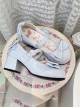 Tea Party Lady Series Macaron Color Cute Bowknot Round Head Sweet Lolita Mary Jane Middle High Leather Shoes