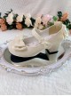 Tea Party Lady Series Macaron Color Cute Bowknot Round Head Sweet Lolita Mary Jane Middle High Leather Shoes