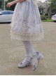 Japanese Style Soft Girl Gorgeous Tea Party Ribbon Straps Bowknot Sparkle Frosted Stars Sweet Lolita Mid Heel Shoes