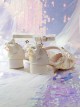 Japanese Style Soft Girl Gorgeous Tea Party Ribbon Straps Bowknot Sparkle Frosted Stars Sweet Lolita Mid Heel Shoes