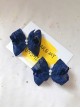 Elegant Handmade Versatile Navy Blue Lace Butterfly Dark Pattern Pearl Classic Lolita Accessory Hairpin