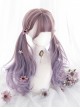 Flower Box Series Elegant Tapioca Purple Gradient Flat Bangs Long Curly Hair Sweet Lolita Full Head Wig