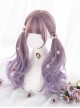 Flower Box Series Elegant Tapioca Purple Gradient Flat Bangs Long Curly Hair Sweet Lolita Full Head Wig