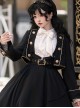 Tomorrow Pledge Series Exquisite Black College Style Military Uniform School Lolita Long Sleeve Shirt Skirt Coat Set