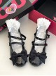 Daily Cute Satin Bowknot Mary Jane Sweet Lolita Versatile Shallow Mouth Round Toe Strap Thick Sole Block Heel Shoes