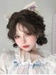Girly Lively Fluffy Wool Curly Air Bangs Long Hair Dark Brown Daily Versatile Sweet Lolita Full Head Wig