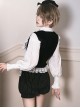 Night Banquet Series Black White Juvenile Temperament Palace Style Waiter Butler Ouji Fashion Shirt Vest Pumpkin Pants Set