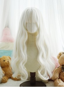 Big Land Series Multicolor Daily Versatile Commute Elegant Flat Bangs Long Curly Hair Classic Lolita Full Head Wig