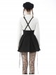 Punk Style Cool Double Row Belt Versatile For Daily Wear Black Cross Strap Pleated Dress