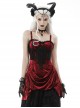 Gothic Style Luxury Velvet Black Lace Embroidery Embellished Vintage Wine Red Suspender Tube Top Dress