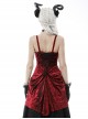 Gothic Style Luxury Velvet Black Lace Embroidery Embellished Vintage Wine Red Suspender Tube Top Dress