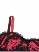 Gothic Style Luxury Velvet Black Lace Embroidery Embellished Vintage Wine Red Suspender Tube Top Dress