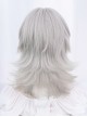 Silver Moonlight New Chinese Style Mullet Head Wolf Tail Handsome Boy Medium Long Hair Ouji Fashion Full Head Wig