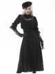 Gothic Style Lace Stand Collar Angel Wings Embroidery Retro Virago Sleeves Black Elegant Dress