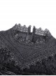 Gothic Style Lace Stand Collar Angel Wings Embroidery Retro Virago Sleeves Black Elegant Dress