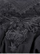 Gothic Style Lace Stand Collar Angel Wings Embroidery Retro Virago Sleeves Black Elegant Dress