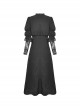 Gothic Style Lace Stand Collar Angel Wings Embroidery Retro Virago Sleeves Black Elegant Dress