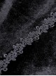 Gothic Style Retro Palace Trumpet Sleeves Square Collar Flower Halter Neck Black Dress