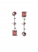 Taboo Series Asymmetrical Design Square Shining Four Pointed Star Ouji Fashion Cool Gothic Punk Earrings