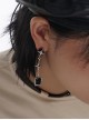 Taboo Series Asymmetrical Design Square Shining Four Pointed Star Ouji Fashion Cool Gothic Punk Earrings