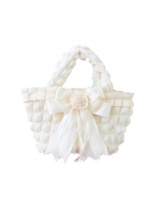 Milk Puff Soft Bubble Clouds Polychromatic Ruffles Bowknot Versatile Daily Lady Sweet Lolita Handbag