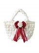 Milk Puff Soft Bubble Clouds Polychromatic Ruffles Bowknot Versatile Daily Lady Sweet Lolita Handbag