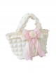 Milk Puff Soft Bubble Clouds Polychromatic Ruffles Bowknot Versatile Daily Lady Sweet Lolita Handbag