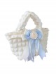 Milk Puff Soft Bubble Clouds Polychromatic Ruffles Bowknot Versatile Daily Lady Sweet Lolita Handbag