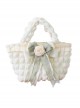 Milk Puff Soft Bubble Clouds Polychromatic Ruffles Bowknot Versatile Daily Lady Sweet Lolita Handbag