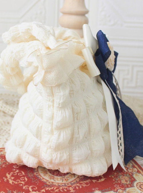 Milk Puff Soft Bubble Clouds Polychromatic Ruffles Bowknot Versatile Daily Lady Sweet Lolita Handbag