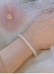 Daily Simple Versatile Girl Palace Noble Retro Classic Lolita Imitation Glossy Mellow White Pearl Bracelet