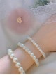 Daily Simple Versatile Girl Palace Noble Retro Classic Lolita Imitation Glossy Mellow White Pearl Bracelet