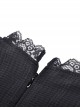 Gothic Style Lace Stand-Up Collar And Metal Cross Decoration Sweet Puff Sleeves Black Dress