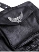 Punk Style Metal Buckle Zipper Decoration Cool Black Leather Suspender Halter Dress