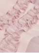 Gothic Style Cute Bowknot Ruffle Decoration Light Mesh Cross Strap Sweet Pink Suspender Dress