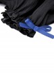 Gothic Style Blue Ribbon Bowknot Skirt Ruffled Black Cute Short Puff Sleeves Baby Doll Dress