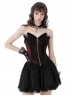 Gothic Style Red Off Shoulder Metal Cross Zipper Cross Strap Black Sexy Tube Top Waist Mini Dress